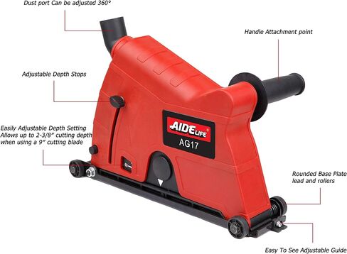 Angle Grinder Dust Collection Attachment for Double-Cut Saw,Wall Chaser Dust Shroud 5 inch in Kuwait