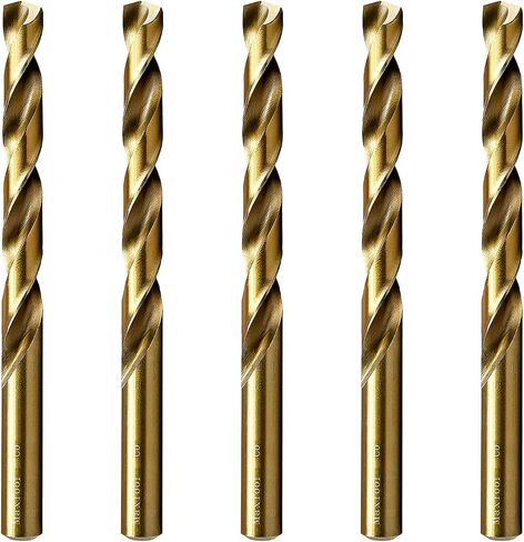 MAXTOOL 5/32" 5pcs Identical Jobber Length Drills HSS M35 Twist Drill Bits 5% Cobalt Fully Ground Golden Straight Shank Drills; JBF35G10R10P5 in Saudi Arabia