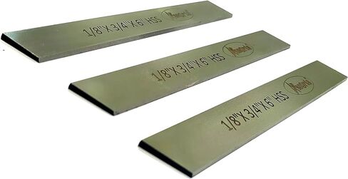 Set of 3 HSS Trapezoid Blades 1/8"x 3/4" (Wide) x 6" (Long) for Lathe Parting Cut off & Tool Holders-Hard & Ground in Saudi Arabia