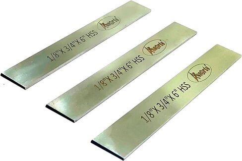 Set of 3 HSS Trapezoid Blades 1/8"x 3/4" (Wide) x 6" (Long) for Lathe Parting Cut off & Tool Holders-Hard & Ground in Saudi Arabia