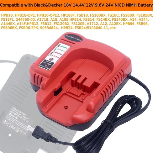 شاحن HPB18 متوافق مع بطارية بلاك اند ديكر 18 فولت 14.4 فولت 12 فولت 9.6 فولت 24 فولت BDFC240 NiCD NiMH بطارية HPB18-OPE HPB14 HPB12 HPB96 HPB24 شاحن بطارية in Kuwait