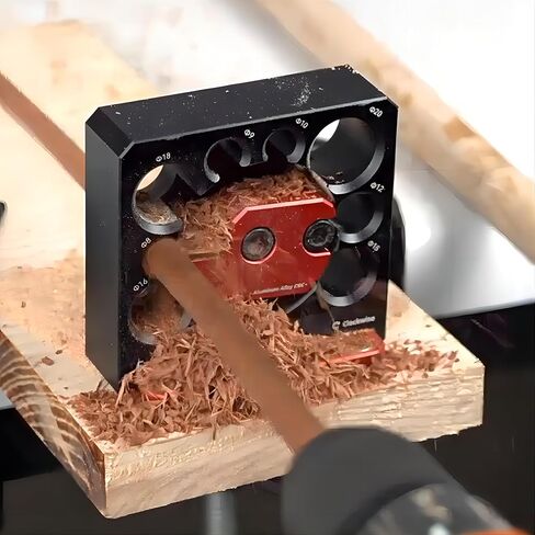Adjustable Drill Milling Dowel Round Rod Auxiliary Tool with Carbide Blade, Electric Drill Milling Cylindrical Woodworking Tool Dowel Maker Jig with 8/9/10/12/15/16/18/20mm Holes,035G in Saudi Arabia