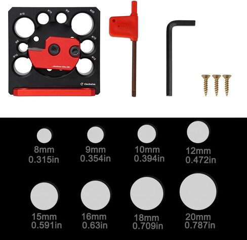Adjustable Drill Milling Dowel Round Rod Auxiliary Tool with Carbide Blade, Electric Drill Milling Cylindrical Woodworking Tool Dowel Maker Jig with 8/9/10/12/15/16/18/20mm Holes,035G in Saudi Arabia