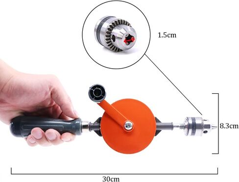 Swpeet Powerful Speedy Hand Drill 1/4-Inch Capacity with 13Pcs Drill Bit Set, Mini Hand Drill Manual ¼ inch with Finely Cast Steel Double Pinions Design, Chucks and Grip Handle for Woods, Plastics in Saudi Arabia
