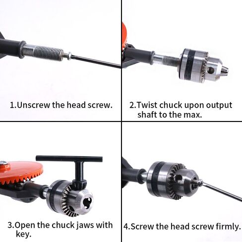 Swpeet Powerful Speedy Hand Drill 1/4-Inch Capacity with 13Pcs Drill Bit Set, Mini Hand Drill Manual ¼ inch with Finely Cast Steel Double Pinions Design, Chucks and Grip Handle for Woods, Plastics in Saudi Arabia