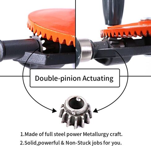 Swpeet Powerful Speedy Hand Drill 1/4-Inch Capacity with 13Pcs Drill Bit Set, Mini Hand Drill Manual ¼ inch with Finely Cast Steel Double Pinions Design, Chucks and Grip Handle for Woods, Plastics in Saudi Arabia
