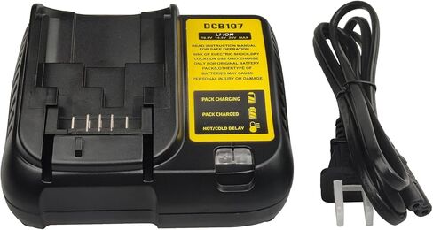 استبدال شاحن بطارية DCB107 لشاحن ديوالت 12 فولت-20 فولت ليثيوم أيون متوافق مع بطاريات ديوالت DCB120 DCB127 DCB206 DCB204 DCB200-2 DCB200 DCB180 لبطاريات DCB112 DCB115 DCB101 DCB105 DCB107 in Kuwait