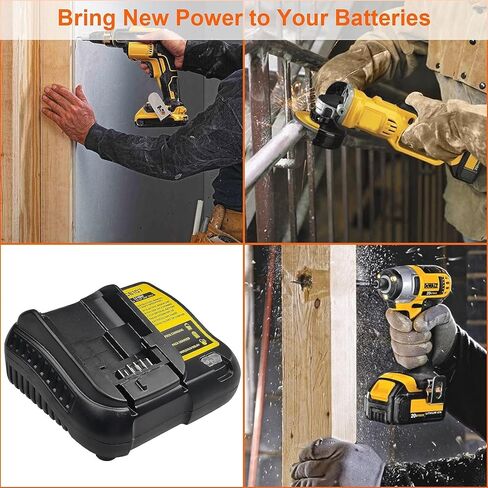 استبدال شاحن بطارية DCB107 لشاحن ديوالت 12 فولت-20 فولت ليثيوم أيون متوافق مع بطاريات ديوالت DCB120 DCB127 DCB206 DCB204 DCB200-2 DCB200 DCB180 لبطاريات DCB112 DCB115 DCB101 DCB105 DCB107 in Kuwait