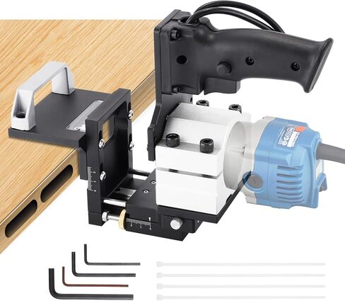 YUCHENGTECH Mortise Jig Woodworking Slotting Locator Compact Router Attachment Router Edge Guide Trimming Machine 2 in 1 Invisible Fastener Slotting Bracket for for Woodworking Furniture Splicing in Saudi Arabia
