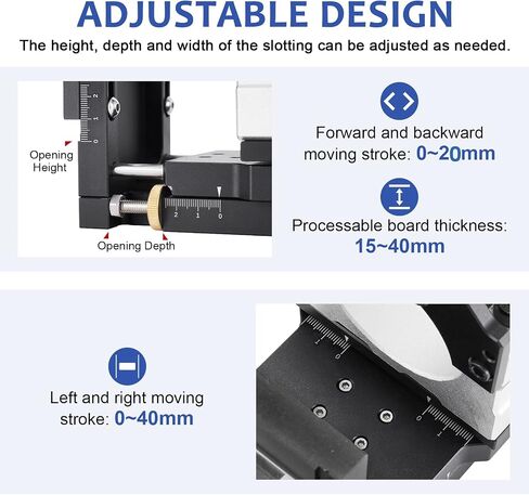 YUCHENGTECH Mortise Jig Woodworking Slotting Locator Compact Router Attachment Router Edge Guide Trimming Machine 2 in 1 Invisible Fastener Slotting Bracket for for Woodworking Furniture Splicing in Saudi Arabia