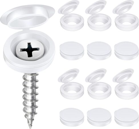 200 قطعة من أغطية البراغي، أغطية براغي مفصلية بلاستيكية من Sopito، أغطية براغي قابلة للطي، أغطية قابلة للطي لتغطية رؤوس البراغي، حماية المسمار (أبيض) in Kuwait