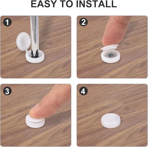 200 قطعة من أغطية البراغي، أغطية براغي مفصلية بلاستيكية من Sopito، أغطية براغي قابلة للطي، أغطية قابلة للطي لتغطية رؤوس البراغي، حماية المسمار (أبيض) in Kuwait