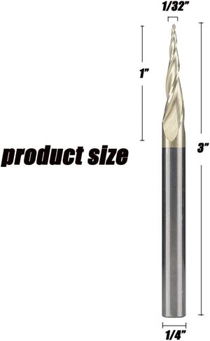 ZQ4113 Spiral CNC Router Bits 1/4" Shank 3"OVL Solid Carbide Tapered Angle End Mill with ZRN Coating for 2D&3D Wood Carving 4 Flute Ball Nose by Jiiolioa in Saudi Arabia