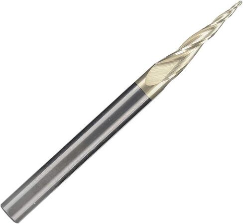 ZQ4113 Spiral CNC Router Bits 1/4" Shank 3"OVL Solid Carbide Tapered Angle End Mill with ZRN Coating for 2D&3D Wood Carving 4 Flute Ball Nose by Jiiolioa in Saudi Arabia