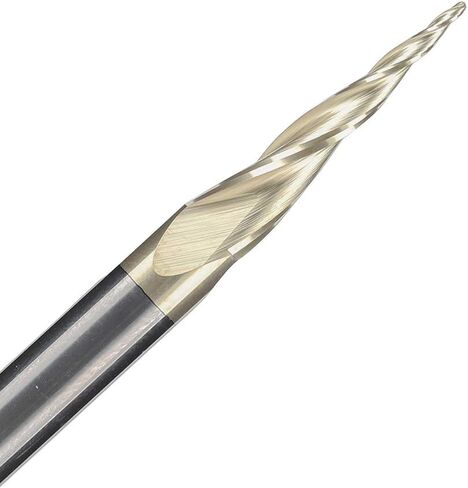 ZQ4113 Spiral CNC Router Bits 1/4" Shank 3"OVL Solid Carbide Tapered Angle End Mill with ZRN Coating for 2D&3D Wood Carving 4 Flute Ball Nose by Jiiolioa in Saudi Arabia