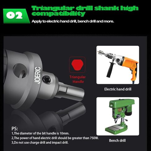 JOERIC 10 Piece Carbide Hole Saw Kit, Hole Cutter Set with 3 Extra Titanium-Plated Pilot Drill Bits,5/8"- 2-5/32" Inch Hole Cutter Set for Metal, Stainless Steel, Iron, Wood, Plastic in Kuwait