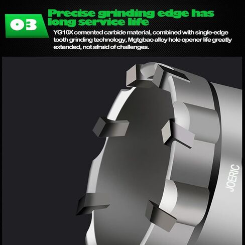 JOERIC 10 Piece Carbide Hole Saw Kit, Hole Cutter Set with 3 Extra Titanium-Plated Pilot Drill Bits,5/8"- 2-5/32" Inch Hole Cutter Set for Metal, Stainless Steel, Iron, Wood, Plastic in Kuwait