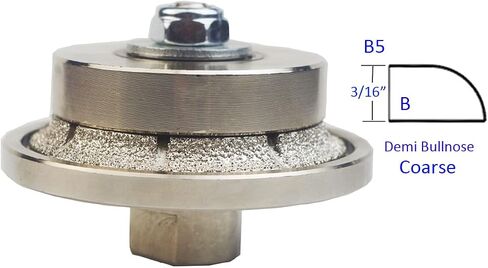 3/16 Inch E5 45 Degree Bevel Diamond Hand Profiler Vacuum Brazed Diamond Profile Wheel Router Bit with 5/8-11 Thread for Granite Marble Travertine Concrete Countertop in Saudi Arabia