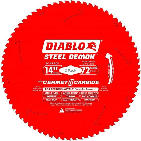 ديابلو D1472CF 14 بوصة الفولاذ ديمون 72T Cermet II كربيد شفرة المنشار المعدنية فيريوس (اثنين) in Saudi Arabia