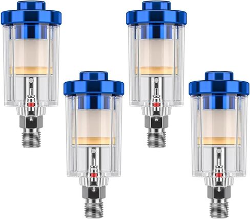 فلتر فاصل زيت الماء من تانداجي 1/4 بوصة NPT مدخل ومخرج فلتر ضاغط الهواء 4 قطع ضاغط هواء فاصل مياه للهواء المضغوط النظيف والجاف تركيب ضاغط خط الهواء 90 رطل لكل بوصة مربعة in Kuwait