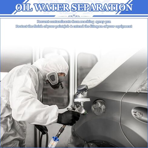 فلتر فاصل زيت الماء من تانداجي 1/4 بوصة NPT مدخل ومخرج فلتر ضاغط الهواء 4 قطع ضاغط هواء فاصل مياه للهواء المضغوط النظيف والجاف تركيب ضاغط خط الهواء 90 رطل لكل بوصة مربعة in Kuwait