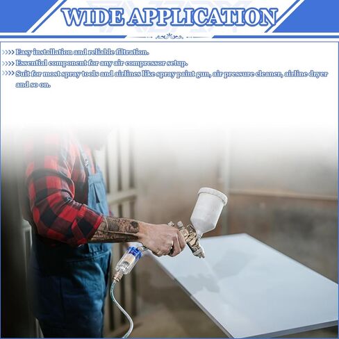 فلتر فاصل زيت الماء من تانداجي 1/4 بوصة NPT مدخل ومخرج فلتر ضاغط الهواء 4 قطع ضاغط هواء فاصل مياه للهواء المضغوط النظيف والجاف تركيب ضاغط خط الهواء 90 رطل لكل بوصة مربعة in Kuwait