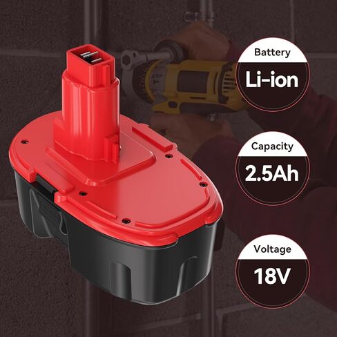 استبدال بطارية Sunmokite 18V 2.5Ah لبطارية Dewalt 18V XRP DC9096 DC9098 DC9099 DE9039 DE9095 DE9096 DE9098 DW9095 DW9096 DW9098 DE9503 DC9182 المتوافقة مع أدوات الطاقة اللاسلكية Dewalt 18V in Kuwait