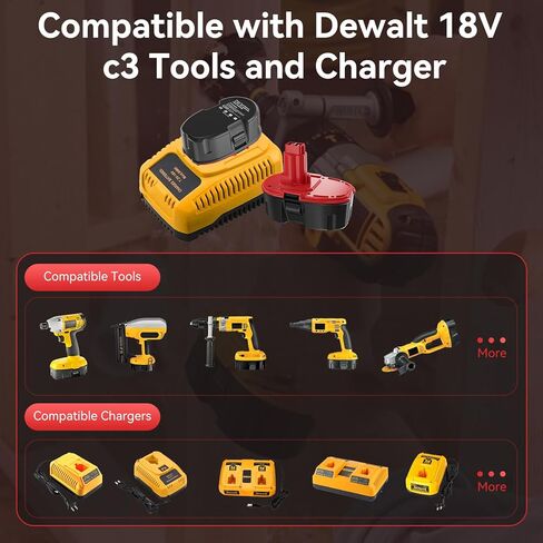استبدال بطارية Sunmokite 18V 2.5Ah لبطارية Dewalt 18V XRP DC9096 DC9098 DC9099 DE9039 DE9095 DE9096 DE9098 DW9095 DW9096 DW9098 DE9503 DC9182 المتوافقة مع أدوات الطاقة اللاسلكية Dewalt 18V in Kuwait