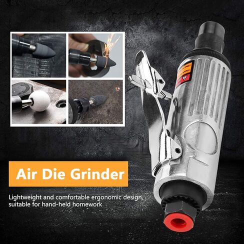 WALFRONT Die Grinder 1/4 طاحونة هوائية زاوية مطحنة القالب مجموعة مطحنة القالب المستقيمة آلة نقش الطحن 18000‑20000 دورة في الدقيقة 90psi 6.2Bar مطحنة القالب الهوائية (AT-7033K كبير) in Kuwait