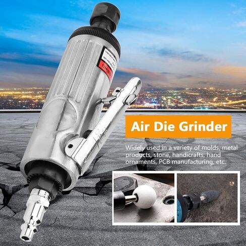 WALFRONT Die Grinder 1/4 طاحونة هوائية زاوية مطحنة القالب مجموعة مطحنة القالب المستقيمة آلة نقش الطحن 18000‑20000 دورة في الدقيقة 90psi 6.2Bar مطحنة القالب الهوائية (AT-7033K كبير) in Kuwait