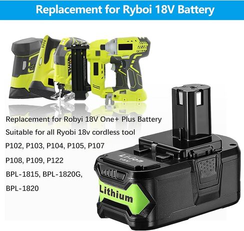 Bonacell 2Pack 6.5Ah بديلة لبطارية Ryobi 18V متوافقة مع بطارية ليثيوم Ryobi ONE+ 18 فولت P108 P102 P103 P104 P105 P107 P109 P190 P122 أدوات كهربائية لاسلكية in Kuwait