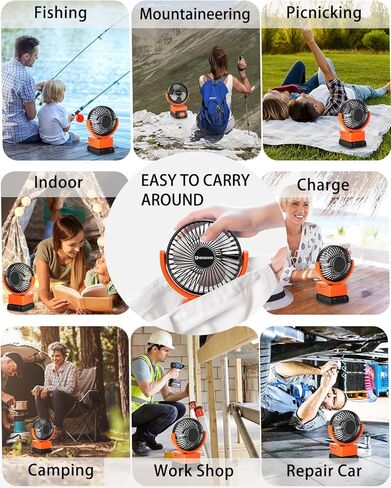 مروحة محمولة قابلة لاعادة الشحن تعمل مع كيبل بلاك اند ديكر/بورتر ببطارية ليثيوم ايون بحد اقصى 20 فولت، مروحة تعمل بالبطارية مع 3 سرعات تحكم، USB + نوع C (البطارية غير متضمنة) in Kuwait