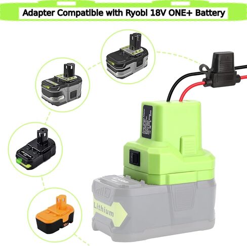 محول بطارية Epowon Power Wheels متوافق مع بطارية Ryobi 18V ONE+ مع محطة الصمامات والأسلاك P108 P107 P100 P102 P109 P189 P190 موصل الطاقة لسيارة لعبة RC والدراجة الإلكترونية والروبوتات in Kuwait