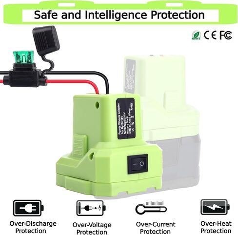 محول بطارية Epowon Power Wheels متوافق مع بطارية Ryobi 18V ONE+ مع محطة الصمامات والأسلاك P108 P107 P100 P102 P109 P189 P190 موصل الطاقة لسيارة لعبة RC والدراجة الإلكترونية والروبوتات in Kuwait
