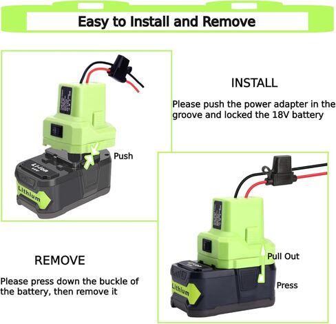 محول بطارية Epowon Power Wheels متوافق مع بطارية Ryobi 18V ONE+ مع محطة الصمامات والأسلاك P108 P107 P100 P102 P109 P189 P190 موصل الطاقة لسيارة لعبة RC والدراجة الإلكترونية والروبوتات in Kuwait