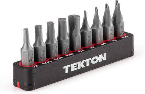 TEKTON 1/4 بوصة طقم لقمة أمان للقابض والمفك مع حاجز، 9 قطع (1/8-1/4 بوصة، 4-#10) | DZZ93002 in Kuwait