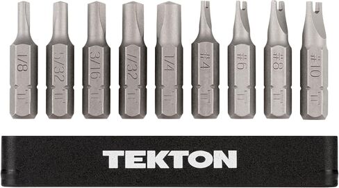 TEKTON 1/4 بوصة طقم لقمة أمان للقابض والمفك مع حاجز، 9 قطع (1/8-1/4 بوصة، 4-#10) | DZZ93002 in Kuwait