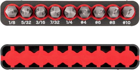 TEKTON 1/4 بوصة طقم لقمة أمان للقابض والمفك مع حاجز، 9 قطع (1/8-1/4 بوصة، 4-#10) | DZZ93002 in Kuwait