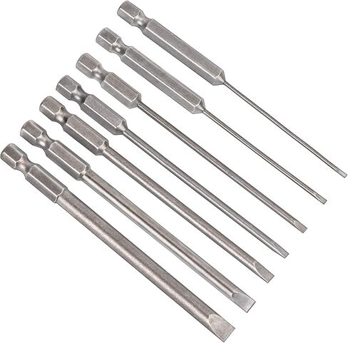 Rocaris 6pcs 2 in 2.0-6.0mm Flat Head Slotted Tip Magnetic Slotted Screwdrivers Bits Multifunctional Alloy Steel Screwdriver Set in Kuwait