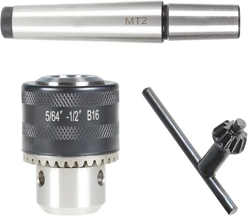 Timunr 5/64-1/2 B16 Drill Chuck with MT2 Taper Arbor Mini Metal Lathe Tail Stock Drill Chuck Tool Fit for Lathe Milling Drill Machine in Kuwait
