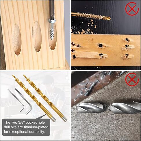 Pocket Hole Jig Kit, Stable Pocket Screw Jig, Precise 15° Pocket Hole Dowel Drill Guide Drill Jig for Angled Holes, Joint Angle Tool Carpentry Locator, Hole Screw Clamp System for Woodworking in Kuwait
