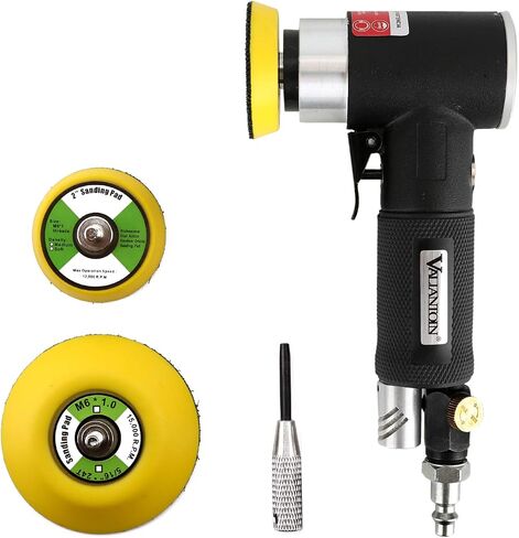 Valianto 2" 3" Mini Air Sander, Pneumatic Sander Random Orbital Eccentric Dual Action Polisher with M6 Thread Plate (2" and 3"),- Adjustable Airflow Valve - US Connector in Saudi Arabia