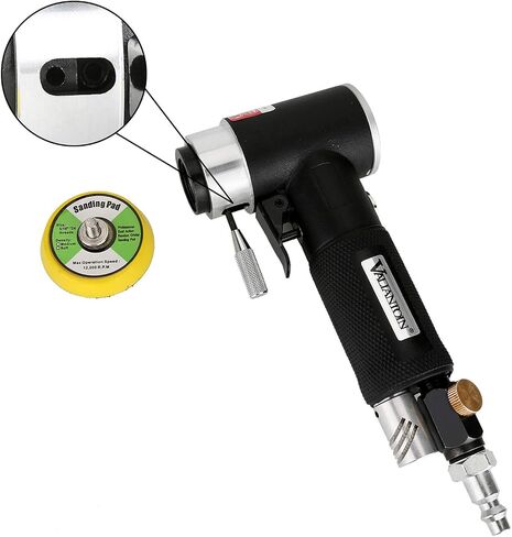 Valianto 2" 3" Mini Air Sander, Pneumatic Sander Random Orbital Eccentric Dual Action Polisher with M6 Thread Plate (2" and 3"),- Adjustable Airflow Valve - US Connector in Saudi Arabia