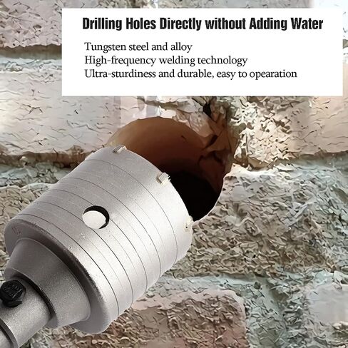 Toolly Concrete Hole Saw Kit, 30mm 40mm 60mm Tungsten Steel SDS Plus Shank Wall Hole Cutter Cement Stone Drill Bit Set with 220mm Connecting Rod for Cement Wall Masonry Foam Brick in Saudi Arabia