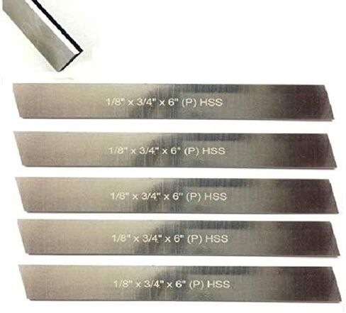 مجموعة من 5 شفرات شبه منحرف HSS 1/8"× 2/4" (عرض) × 15.24 سم (طول) لفصل المخرطة والقطع حوامل الأدوات - صلبة ومطحونة in Saudi Arabia