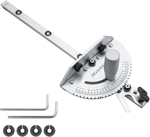 POWERTEC 71767 Precision Miter Gauge for Table Saw, with 11 Preset Angle Stops, Laser Engraved Angular Increments, and Spring-Loaded Indexing Pin in Saudi Arabia