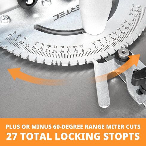 POWERTEC 71767 Precision Miter Gauge for Table Saw, with 11 Preset Angle Stops, Laser Engraved Angular Increments, and Spring-Loaded Indexing Pin in Saudi Arabia