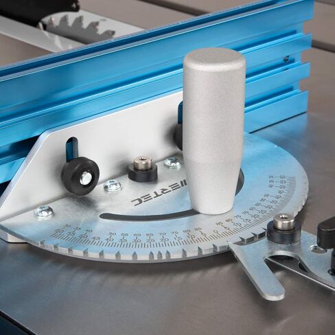 POWERTEC 71767 Precision Miter Gauge for Table Saw, with 11 Preset Angle Stops, Laser Engraved Angular Increments, and Spring-Loaded Indexing Pin in Saudi Arabia