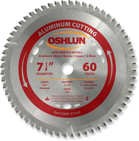 Oshlun SBNF-072540 7-1/4-Inch 40 Tooth TCG Saw Blade with 5/8-Inch Arbor (Diamond Knockout) for Aluminum and Non Ferrous Metals in Kuwait