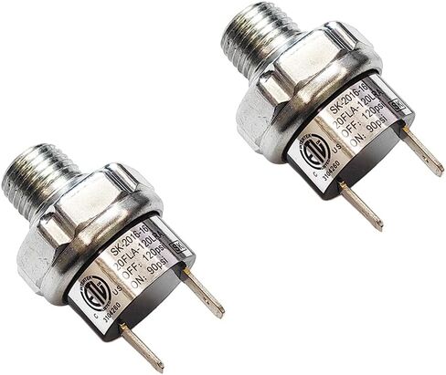 Air Pressure Switch 110-130 PSI Tank Mount Type Thread 1/4"NPT 12V 24V DC Air Compressor Pressure Switch for Air Train Horn 110-130 1/4 inch in Kuwait